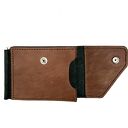 portfel czarno brązowy portfela klips