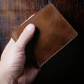 Męski ciemny brąz model Poziomy - skórzany portfel prezent personalizowany