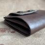męski brązowy na karty ze skóry ręcznie duży portfel