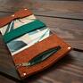 portfel portfele zielone filcowy z liskiem