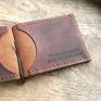 LUNIKO Leather Goods handmade z skórzany z klipsem na gotówkę z 4 portfel z grawerem