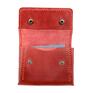 portfel ze skóry czerwony ze ręcznie uszyty portfele