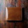 Męski portfel skórzany ciemny brąz model Poziomy ręcznie szyty