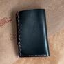 duży portfel czarny na karty ze skóry ręcznie męski