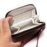 Bordowy z korka - srebrne okucia - damski prezent dla kobiety portfel z paskiem