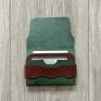 skórzany portfel zielony minimalistyczny ze skóry ręcznie