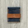 szary brązowy ze skóry ręcznie minimalistyczny skórzany portfel