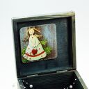 Szkatułka drewniana Anioł - świąteczne pudełko na biżuterię