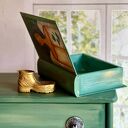 Drewniany kufer-książka z aniołem w stylu shabby chic - prezent dla niej