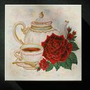 Ręcznie malowana skrzyneczka szkatułka na herbatę róża