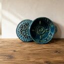 Granatowa ceramiczna podstawka na spiralę na komary