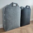 Wąskie pudełko, wysoki kosz z uszami