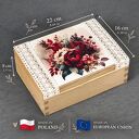 Drewniane pudełko na herbatę z 6 przegródkami - szkatułka na drobiazgi