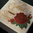 Ręcznie malowana skrzyneczka szkatułka na herbatę róża