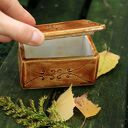 Szkatułka z koronką - pojemnik na biżuterię z ceramiki handmade