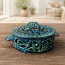 Granatowa ceramiczna podstawka na spiralę na komary