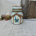 Rustykalny słoik decoupage Błękitna Łąka