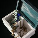 Ręcznie malowana skrzyneczka na herbatę szkatułka organizer MAGIA