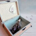 Szkatułka książka na biżuterię, zdjęcia, z motywami kwiatowymi w stylu shabby chic