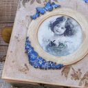 Romantyczne pudełko Vintage Girl - ręcznie zdobione decoupage