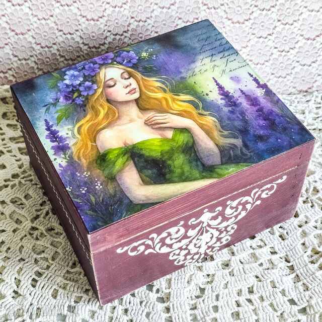 Pudełko drewniane - Lawendowa opowieść