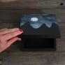 pudełka: GÓRY - pudełko drewniane ręcznie malowane 15x15cm