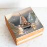 ręcznie zrobione pudełka pudełko drewniane - morska przygoda łódka