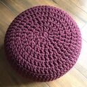 Pufa podnóżek stolik ze sznurka bawełnianego jeżyna