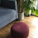 Pufa podnóżek stolik ze sznurka bawełnianego jeżyna