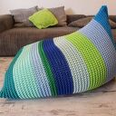 Bean Bag 70x100 - pufa sako „Złośliwy Lis” ręcznie dziergana
