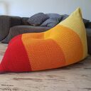 Dziergana pufa XXL 90x120 cm Bean Bag w stylu sako - ręcznie robiona