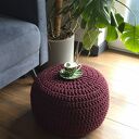 Pufa podnóżek stolik ze sznurka bawełnianego jeżyna
