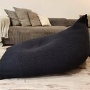 Ręcznie dziergany bean bag 50x80 cm - pufa XXL z bawełnianego sznurka