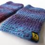 mitenki w błękito fioletach - na prezent na rękawiczki