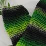 rękawiczki: mitenki zielono czarne - cieniowane wiosenne
