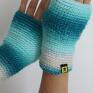 turkusowe rękawiczki mitenki morskie cieniowane