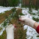 Ciepłe mitenki z alpaki - ecru