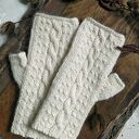 Ciepłe mitenki z alpaki - ecru