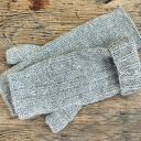 Mitenki z długim mankietem, szare rękawiczki bez palców