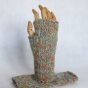 Kornelia - kolorowe bezszwowe mitenki rękawiczki bez palców z małym kciukiem