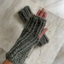 Mitenki chunky sage green / handmade