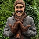 Męskie rękawiczki MERINO “Brąz”