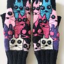 Mitenki z serii Szalone koty/ Rękawiczki damskie/ Mitenki jesienne, zimowe / Prezent/ Mitenki koty /