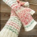 Mitenki Candy, z długim mankietem, kolorowe rękawiczki z cieplutkiej wełny