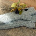 Mitenki z długim mankietem, szare rękawiczki bez palców