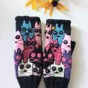 Mitenki z serii Szalone koty/ Rękawiczki damskie/ jesienne, zimowe / Prezent/ koty