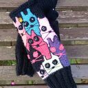 Mitenki z serii Szalone koty/ Rękawiczki damskie/ Mitenki jesienne, zimowe / Prezent/ Mitenki koty /