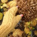 Mitenki z Alpaki, rękawiczki bez palców - Miodowe