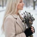 Czarne mitenki damskie z wełny merino - rękodzieło Foxy Knit