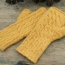 Mitenki z Alpaki, rękawiczki bez palców - Miodowe